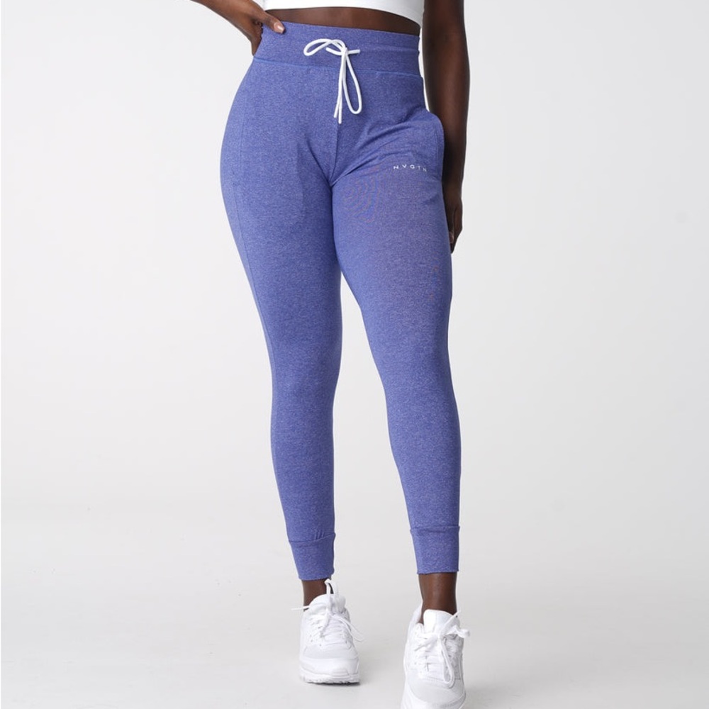 NVGTN Sapphire Blue Joggers with High-Rise Waistband